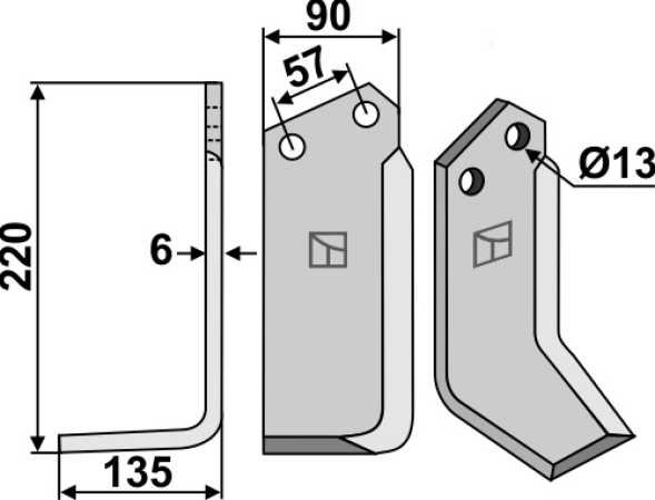 Fräsmesser 220x90mm, links